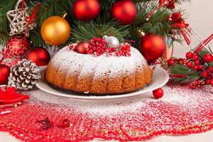 foto torte con Natale ornamenti festivo e divertimento ossequi cattura il spirito di il stagione