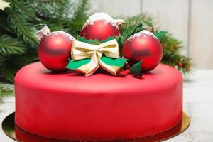 foto torte con Natale ornamenti festivo e divertimento ossequi cattura il spirito di il stagione