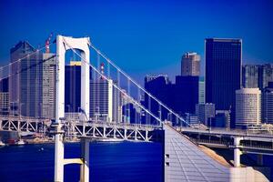 un' ponte autostrada a il urbano città nel tokyo lungo tiro foto