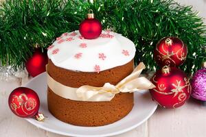 foto torte con Natale ornamenti festivo e divertimento ossequi cattura il spirito di il stagione