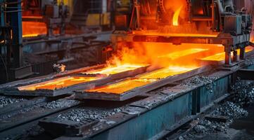 lavoratore nel industriale fabbrica Lavorando su acciaio produzione produzione linea foto