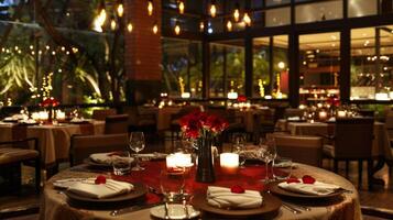 ristoranti offrire speciale san valentino giorno menu con romantico ambiance e a lume di candela tavoli per coppie per indulgere nel un' romantico cena foto