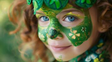 st. patricks daythemed viso pittura cabine attirare bambini e adulti nello stesso modo foto