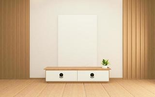 armadio in soggiorno giapponese su sfondo bianco muro, rendering 3d