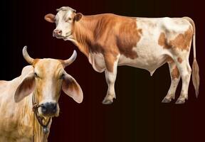 grassetto contrasto Due mucche nel sereno quiete. foto