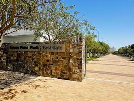 Città del Capo Sud Africa 17 gennaio 2018 percorso di ingresso al Green Point Park, Città del Capo, porta est. foto