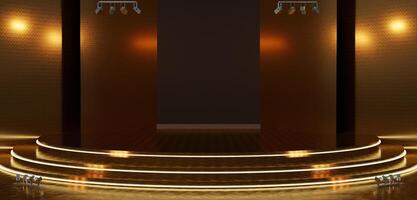 semicircolare palcoscenico riflettore brilla 3d illustrazione foto