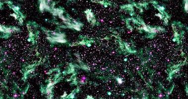 lo sfondo di galassie astratte con stelle e pianeti con motivi astratti nello spazio verde e rosa dell'universo della luce notturna foto