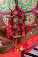 tetto del tempio di thean hou. arte cinese colorata, architettura, decorazione. foto