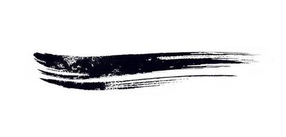singolo graffio di inchiostro vernice isolato su sfondo bianco. tratto di linea vuota grungy. disegno di campioni di pennello moderno. foto