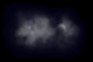 nebbia bianca morbida per la sovrapposizione di elementi fotografici. nebbia isolata in uno sfondo nero. grafica aggiuntiva per le foto di paesaggi.