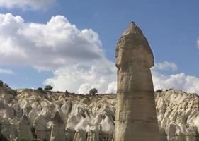 grandi formazioni rocciose falliche nella valle dell'amore, cappadocia, turchia.