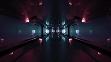 Illustrazione 3d del tunnel futuristico illuminato 4k uhd foto
