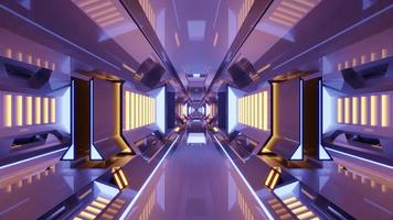 Illustrazione 3D del tunnel sci fi che scorre 4k uhd foto
