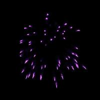 i fuochi d'artificio viola chiaro scoppiano nell'aria illuminano il cielo con uno spettacolo abbagliante e colorati festival di fuochi d'artificio su fondo nero. foto
