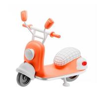 3d, rendering, scooter, bici, isolato, su, white foto