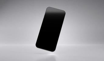 smartphone nero mock up in sfondo bianco. illustrazione 3D foto