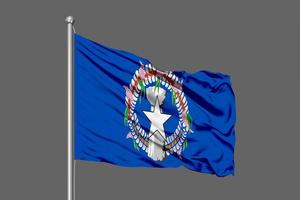 Isole Marianne settentrionali sventolando bandiera illustrazione su sfondo grigio foto