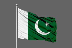 pakistan sventolando bandiera illustrazione su sfondo grigio foto