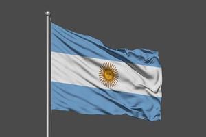 illustrazione di bandiera sventolante argentina su sfondo grigio foto