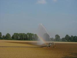 getto d'acqua per irrigare i campi foto