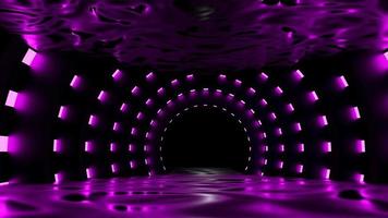 Rendering 3D di una sovrapposizione di un tunnel al neon