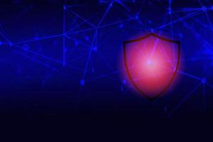 sistemi di sicurezza dei dati computer con scudo sulla rete dati per proteggere la criminalità da parte di un hacker anonimo internet - concetto di sicurezza informatica di sfondo tecnologico