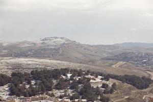 neve a Gerusalemme e sulle montagne circostanti foto