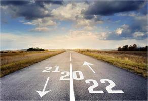 la fine del 2021 e l'inizio del 2022 concept on the road foto