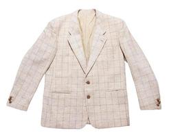 blazer classico a quadri primo piano isolato su sfondo bianco, giacca su sfondo bianco foto