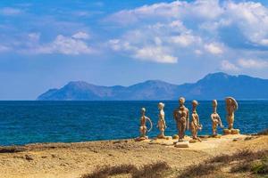 sculture costa e spiaggia panorama panorama can picafort maiorca spagna. foto