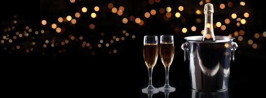 sfondo di celebrazione di capodanno con champagne foto