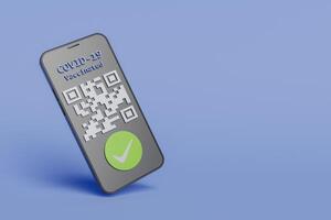 cellulare con codice qr passaporto covid foto