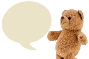 foto in studio di dialogo giocattolo orso marrone chiaro