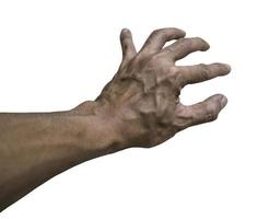 segno della mano dell'uomo isolato su sfondo bianco foto