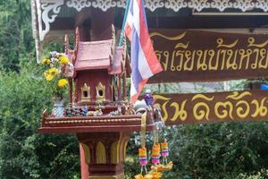 visitando ban huai haeng ban huay hom school, chiang rai, ciclo di mae hong son, mae sariang, nord della thailandia foto