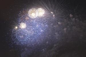 fuochi d'artificio nel cielo notturno in vacanza. foto