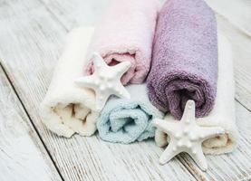 asciugamani termali e stelle marine foto