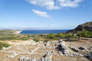 resti di mura di edifici del popolo antico. foto