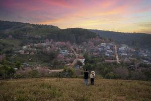 ban rong kla village, phitsanulok thailandia vista aerea bellissimo paesaggio foto