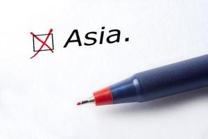 la parola asia è stampata su sfondo bianco. foto