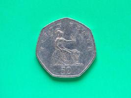 sterlina gbp moneta - 50 pence foto