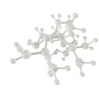 molecola bianca 3d su sfondo bianco foto