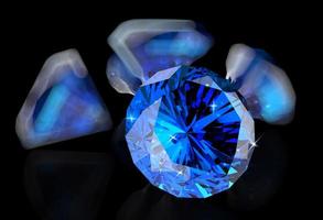 diamante blu su nero foto