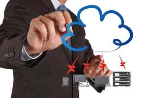 un diagramma di cloud computing sulla nuova interfaccia del computer foto