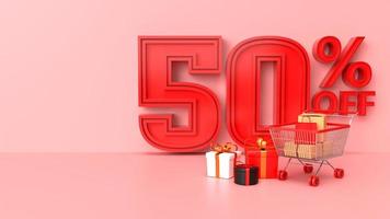 50% di sconto sulla vendita 3d rende l'estratto foto