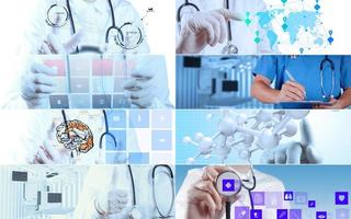 collage di vari concetti medici moderni foto