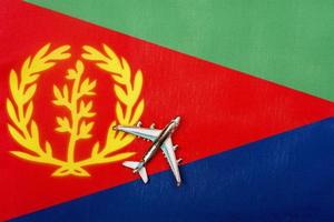 aereo sopra la bandiera dell'Eritrea concetto di viaggio. foto