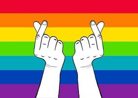 il mese dell'orgoglio celebra l'amore per lgbtq con la bandiera colorata arcobaleno foto