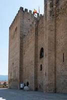 ingresso principale e facciata di antico palazzo del contendente. medina de pomar, burgos, merindandes, spagna foto